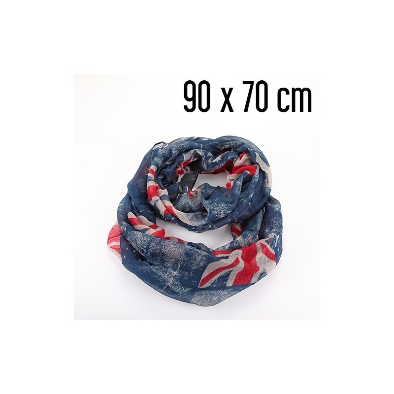 Foulard tube XL British bleu 70 x 90 cm  (1882)