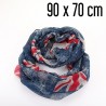 Foulard tube XL British bleu 70 x 90 cm  (1882)