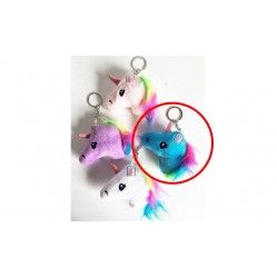 Porte clé peluche licorne bleu (2556)