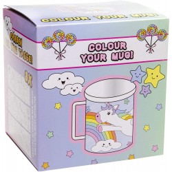 Tasse à colorier pour enfant, 3 motifs de licorne (2945)