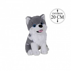 Peluche Husky chien de traineau tout doux 20 cm de haut (2989)